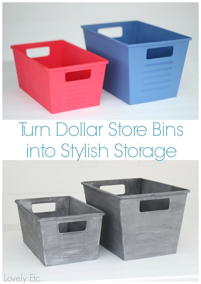 Dollar Store Bins to Stylish Storage: Just Add Paint - Lemons