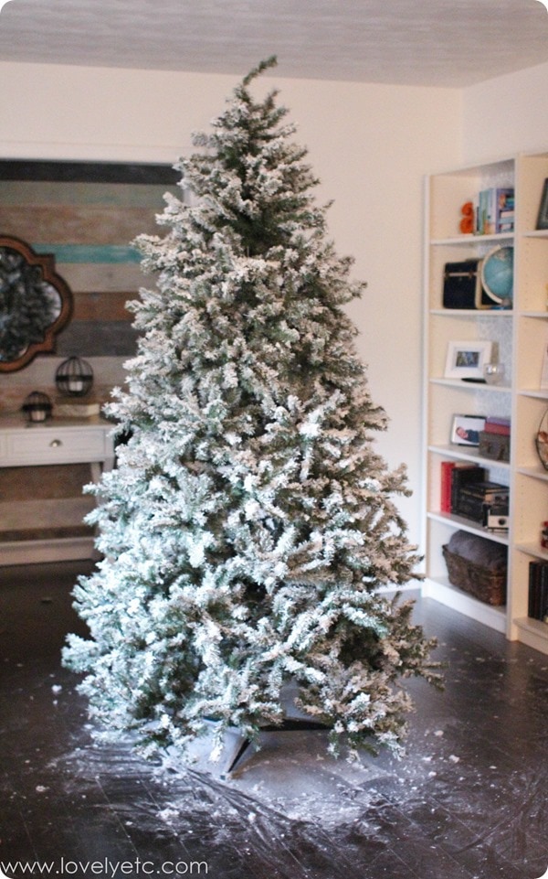 DIY Flocked Christmas Tree: How it Looks Five Years Later