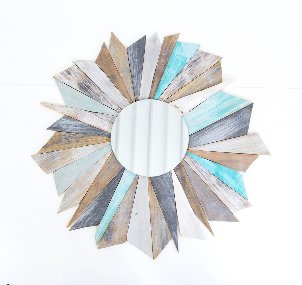 How to make a Sunburst Mirror using Scrap Wood - Lovely Etc.