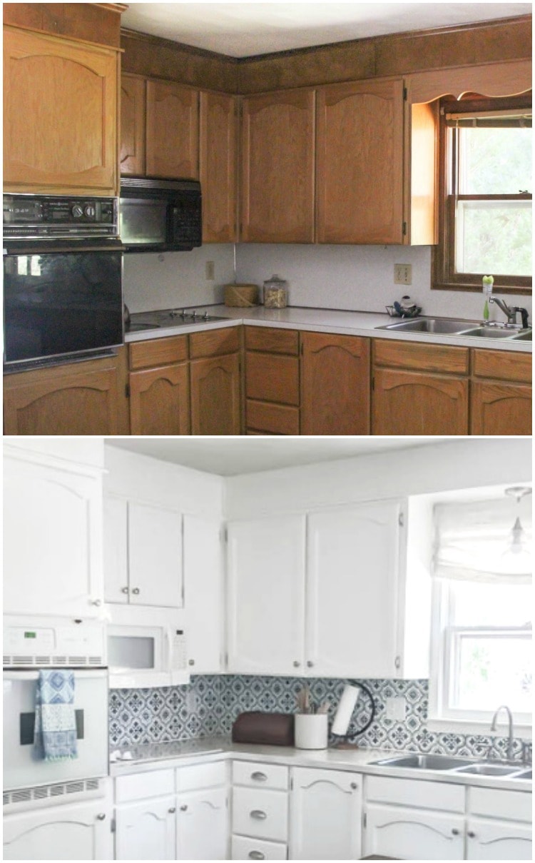 Painting Oak Kitchen Cabinets White - Home Interior Design