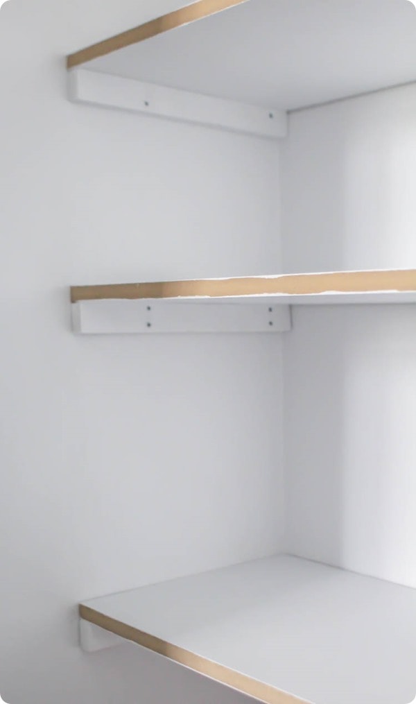 How to build cheap and easy DIY closet shelves - Lovely Etc.