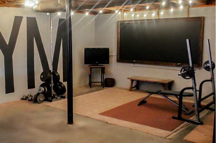 Creating A Home Gym In An Unfinished Basement On A 100 Budget Lovely Etc
