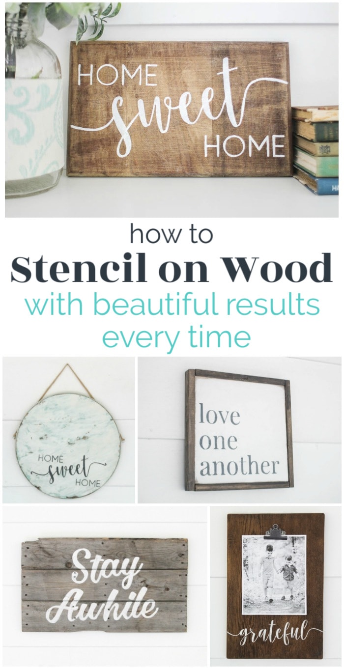 Stencils for Painting on Wood Reusable - 9 Inspirational Word Stencils for  Painting on Canvas, Signs, and More -Farmhouse Stencil Set Includes Large