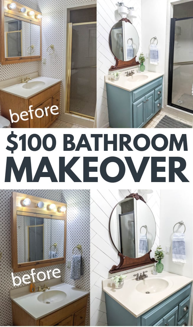 Gorgeous Small Bathroom Makeover on a $100 Budget - Lovely Etc.