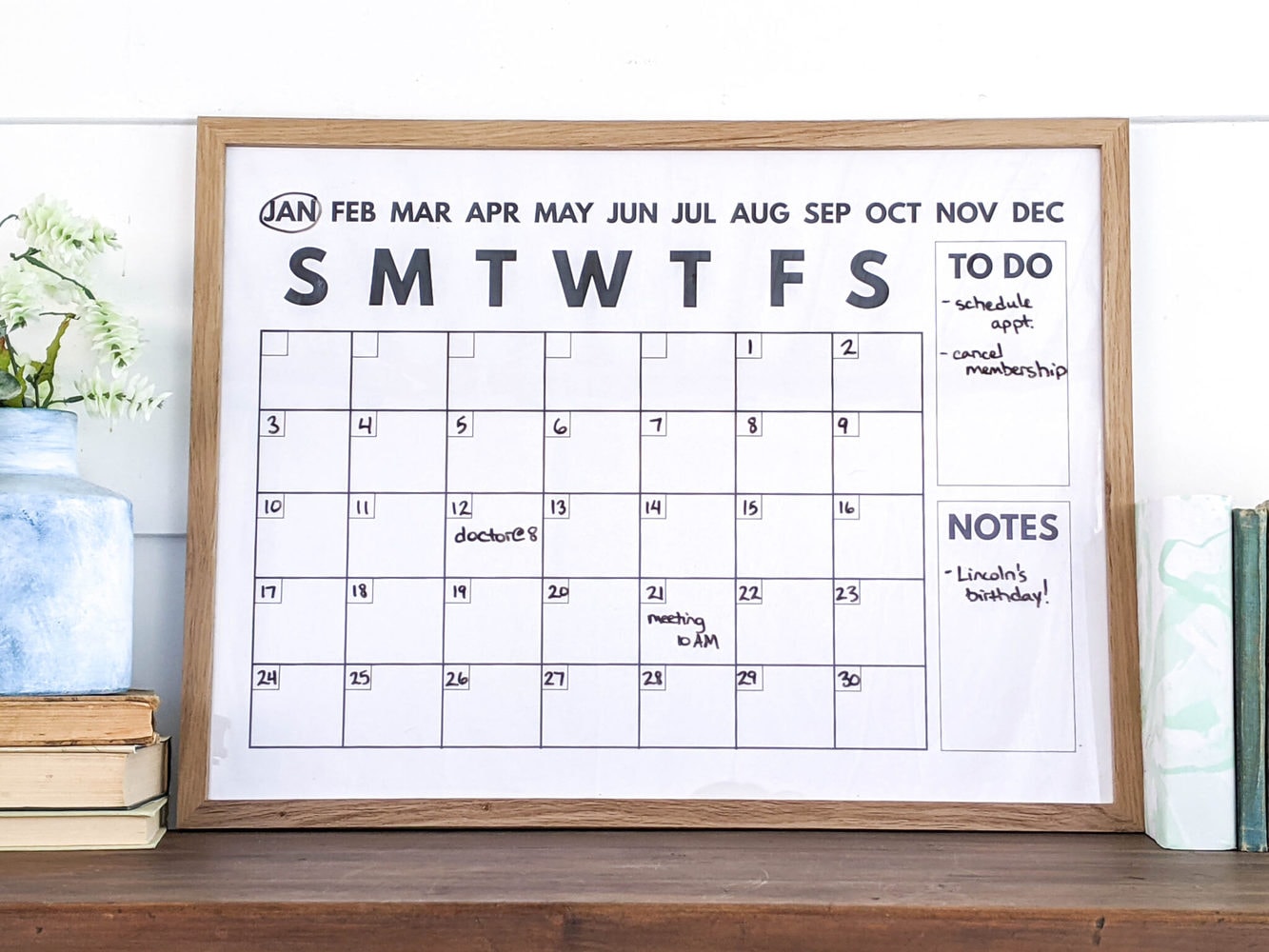How to Make a Dry Erase Wall Calendar + Free Printable Calendars ...