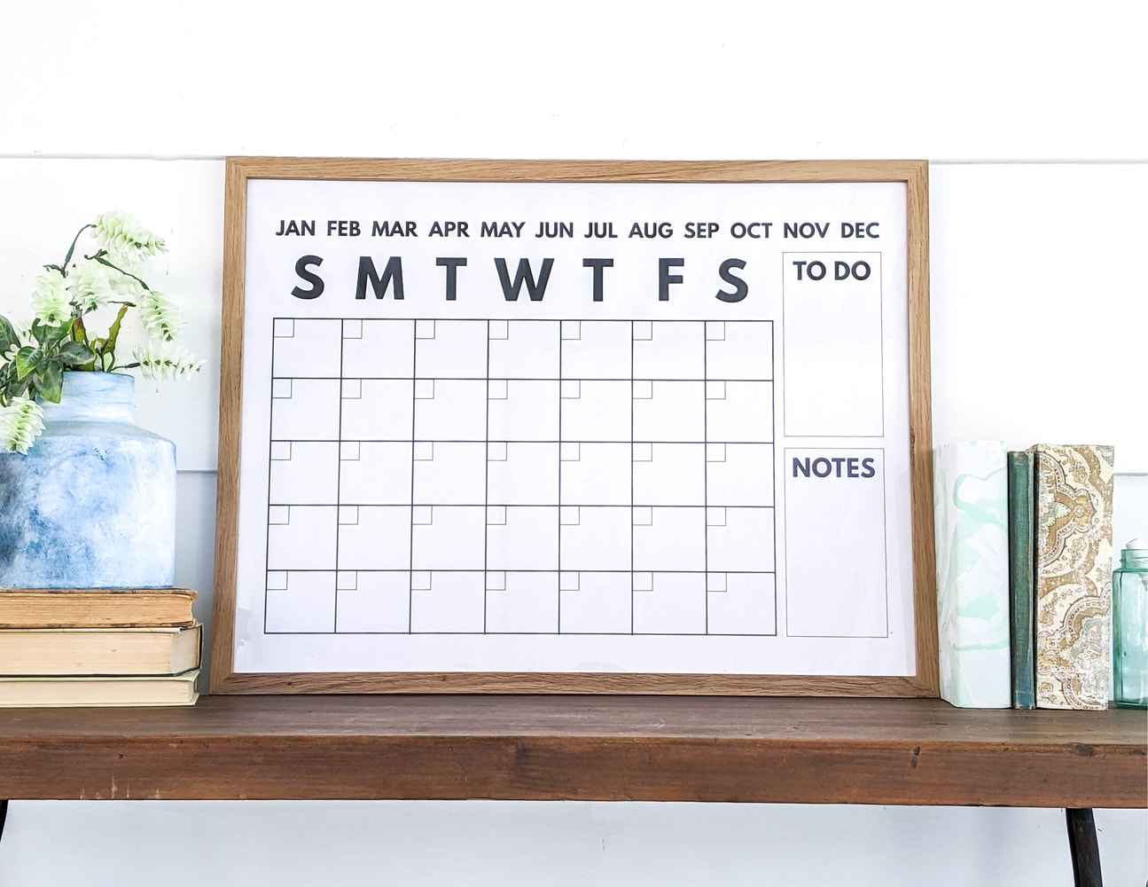 How to Make a Dry Erase Wall Calendar + Free Printable Calendars