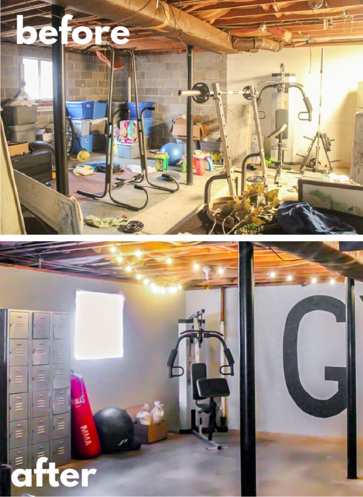 Creating A Home Gym In An Unfinished Basement On A Budget Lovely Etc