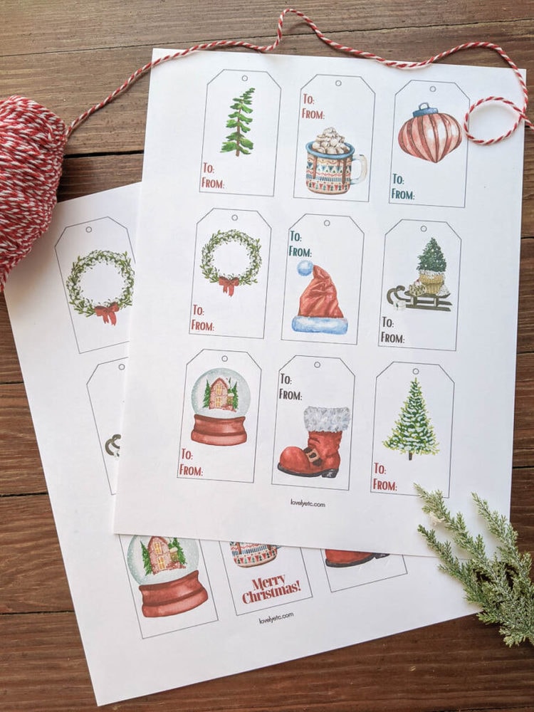 Free Printable Christmas Gift Tags: Modern + Traditional - Lovely Etc.