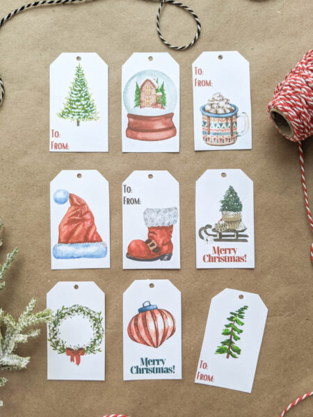 Free Printable Christmas Gift Tags: Modern + Traditional - Lovely Etc.