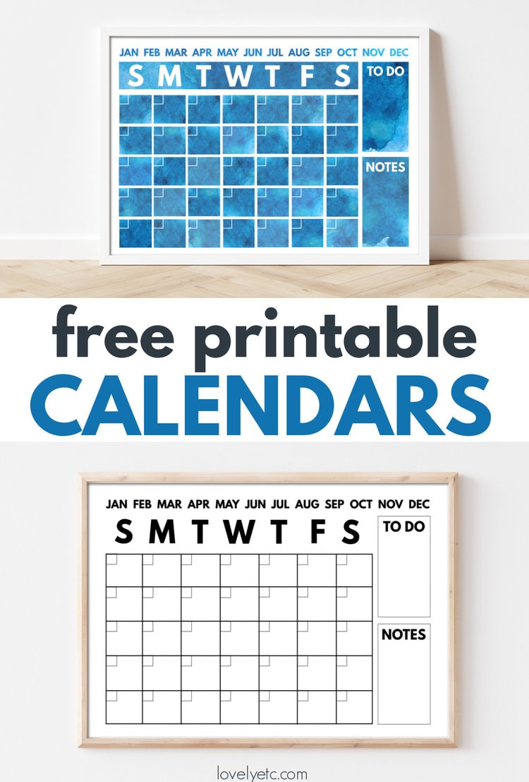 How to Make a Dry Erase Wall Calendar + Free Printable Calendars