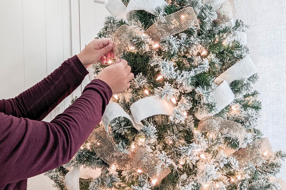 How to Put Ribbon on a Christmas Tree (EASIEST Pro Hack!)