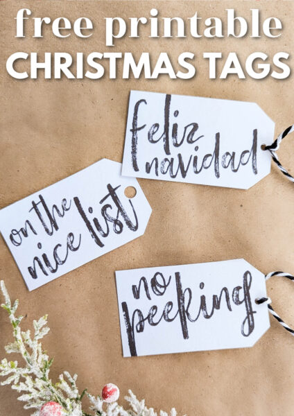 Free Printable Black and White Christmas Gift Tags