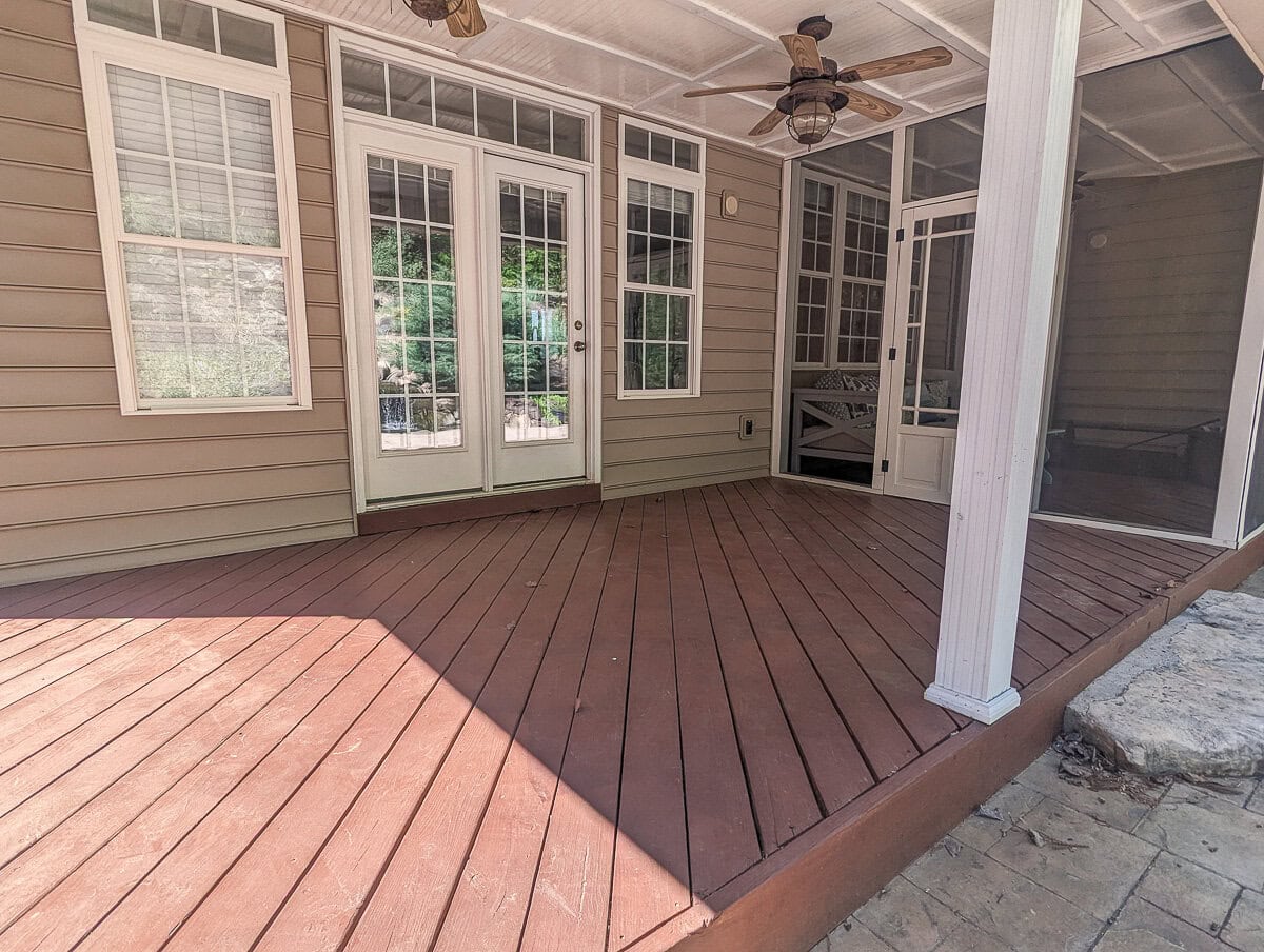 empty back porch.